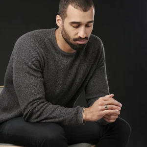 Lucleon Bague En Acier Et En Céramique Noir Et Argent 14