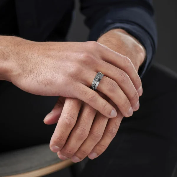 Lucleon Bague à Chaîne Romaine Argentée 4