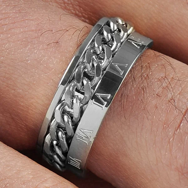 Lucleon Bague à Chaîne Romaine Argentée 6