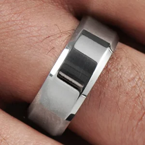Fort Tempus Anneau En Acier Miroir 15