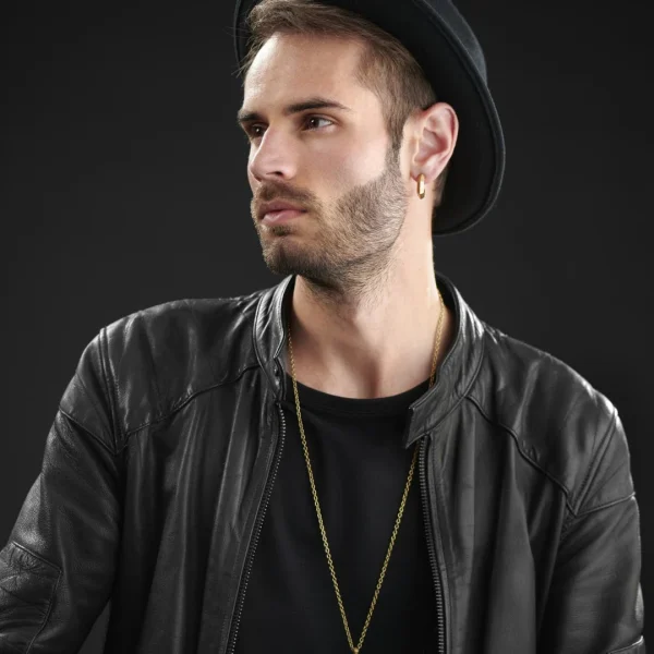 Moody Mason Boucle D’oreille Jax Crochet En Acier Doré 5