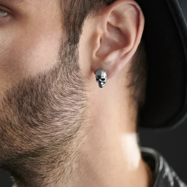 Moody Mason Boucle D’oreille Jax – Crâne En Acier 4