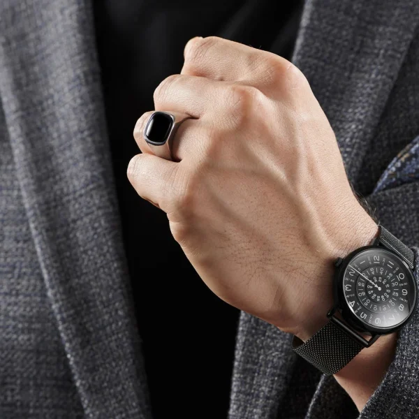 Lucleon Bague Len Gravel En Acier Argenté 5