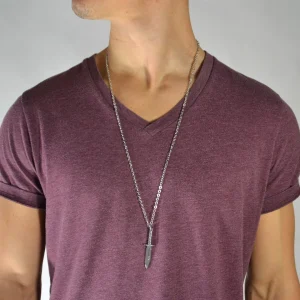 Fort Tempus Pendentif En Acier Inoxydable Couteau Argenté 10
