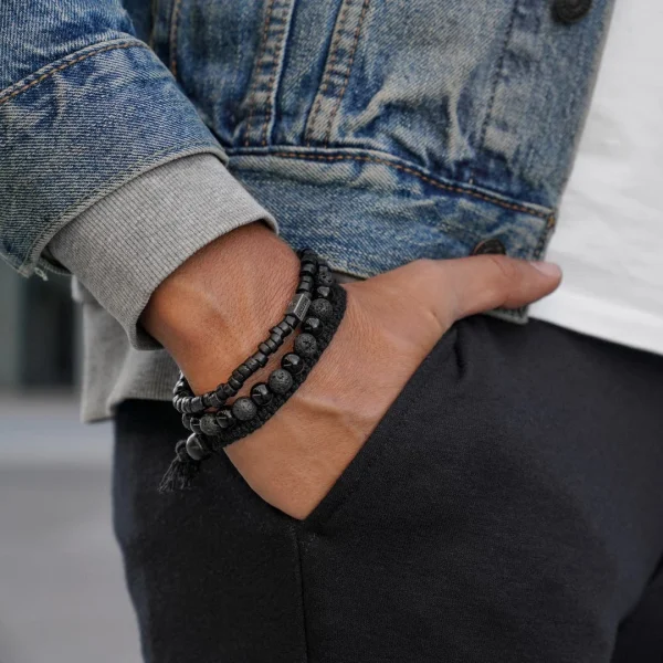 Lucleon Set De Bracelets Black On Black 4