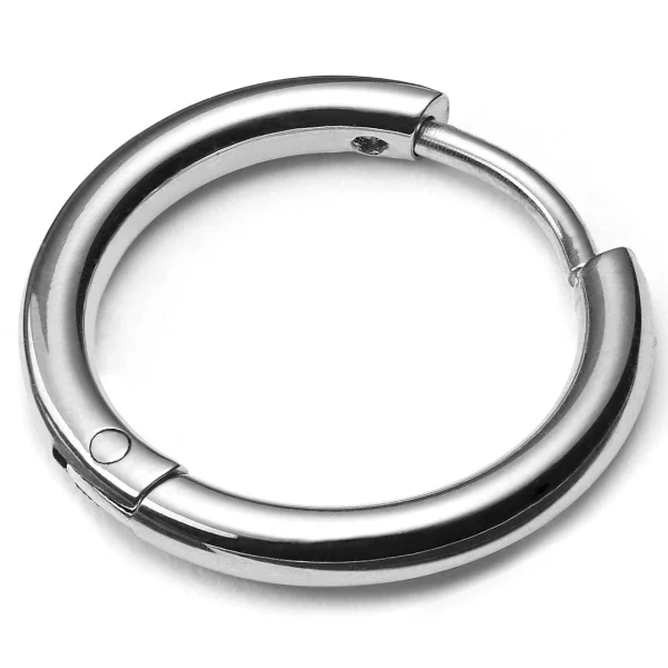 Lucleon Boucle D’oreille Anneau En Acier Argenté 1