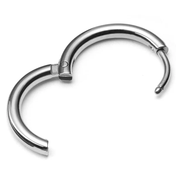 Lucleon Boucle D’oreille Anneau En Acier Argenté 3