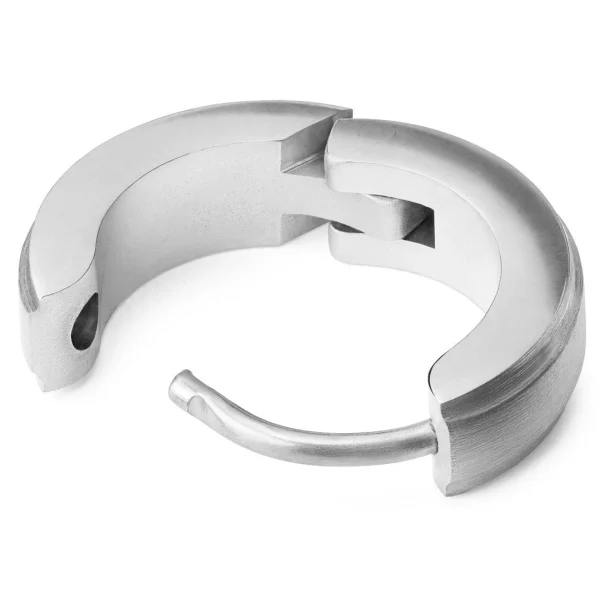 Lucleon Boucle D’oreille Ronde Classique En Acier Chirurgical Argenté 3