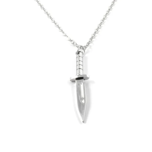 Fort Tempus Pendentif En Acier Inoxydable Couteau Argenté 1