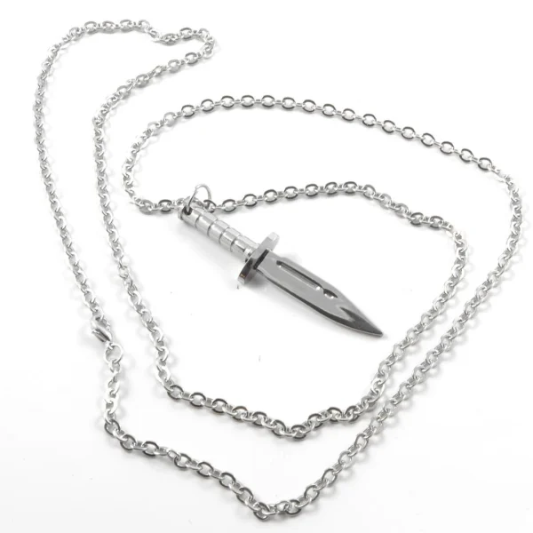 Fort Tempus Pendentif En Acier Inoxydable Couteau Argenté 3