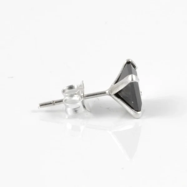 Lucleon Boucle D’oreille Carrée Pierre De Zircone Noire – 6mm 3