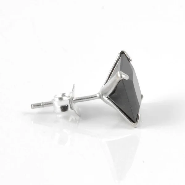 Lucleon Boucle D’oreille Carrée – Pierre De Zircone Noire De 8mm 3