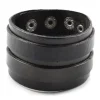 Collin Rowe Bracelet En Cuir Noir élégant à 2 Bandes 20