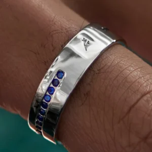 Sidegren Anneau Adrian En Argent Sterling 925 Et Zircones Bleues 15