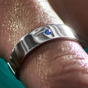 Sidegren Anneau Adrian En Argent Sterling 925 Avec Zircone Bleue 15