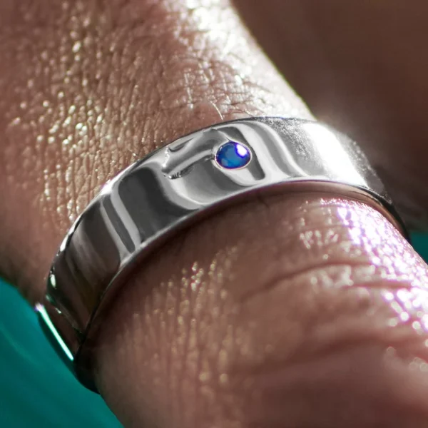 Sidegren Anneau Adrian En Argent Sterling 925 Avec Zircone Bleue 6