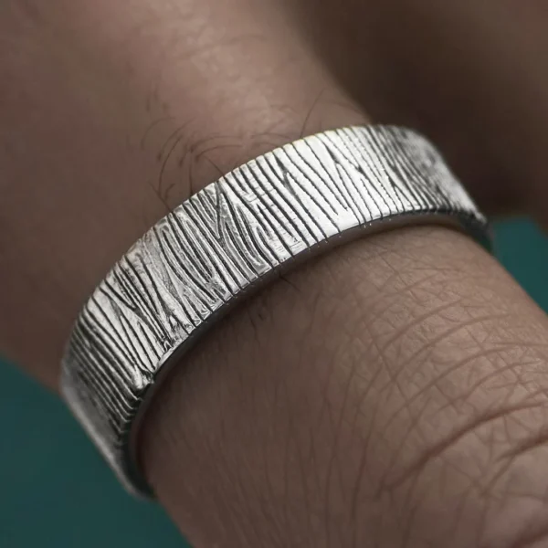 Sidegren Anneau Adrian En Argent Sterling 925 Texturé 7