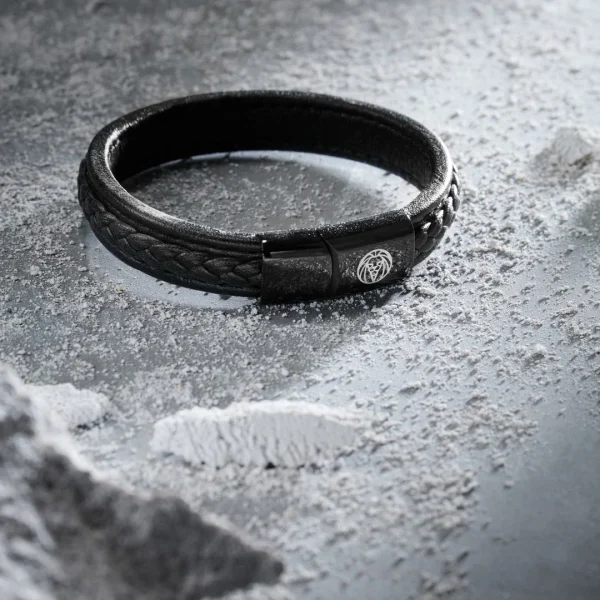 Lucleon Bracelet En Cuir Noir Rétro 6