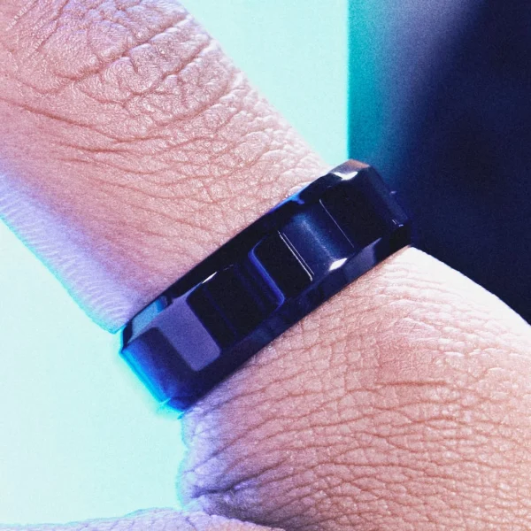 Lucleon Ferrum | Anneau à Bords Biseautés En Acier Inoxydable Noir Poli – 8 Mm 7