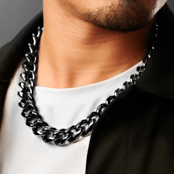 Lucleon Collier à Maillons En Acier Noir 18 Mm 6