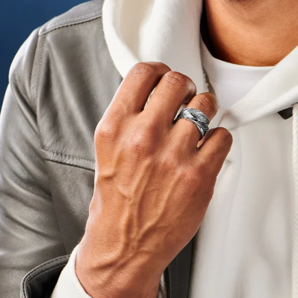 Moody Mason Bague Argentée La Plume 4