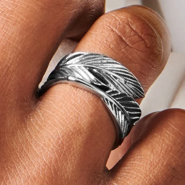 Moody Mason Bague Argentée La Plume 7