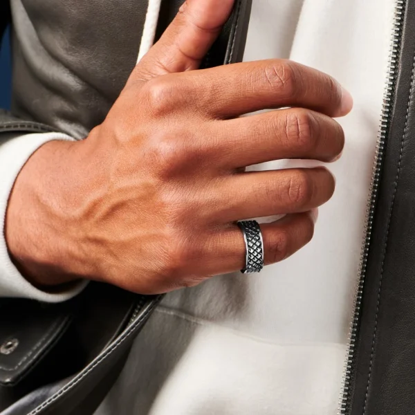 Moody Mason Bague Noire Et Acier à écailles De Dragon 4