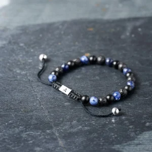 Arkai Bracelet Sanatio En Pierre De Lave, Sodalite Et Onyx De 6 Mm 10