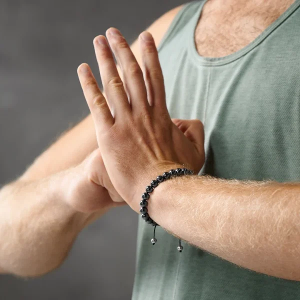 Arkai Bracelet Sanatio En Perles D’hématite 3