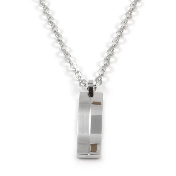 Lucleon Élégant Collier En Acier Argenté 1