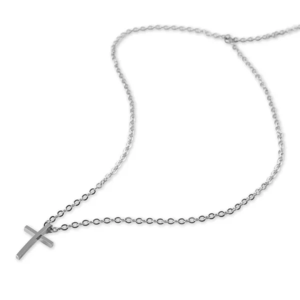 Lucleon Collier Et Croix En Acier Poli 7