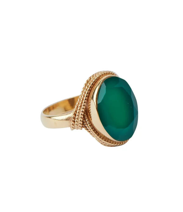 VADI JEWELS Bague Sphinx Onyx Vert 1