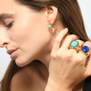 AURELIE BIDERMANN Bague Olfa Lapis Résine Lazuli 6