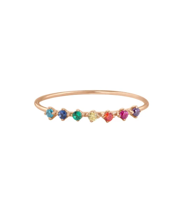 VANRYCKE Bague Stardust Rainbow Or Rose Pierres Multicolores 1