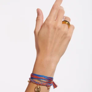 AURELIE BIDERMANN Bague Layla Godron Résine Noir 9