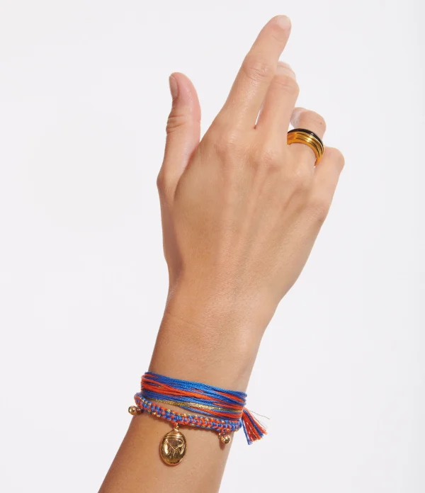 AURELIE BIDERMANN Bague Layla Godron Résine Noir 4