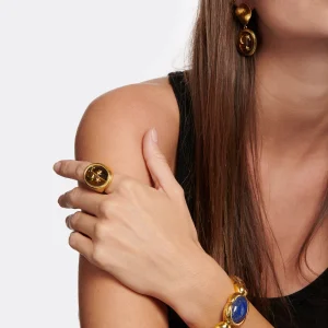 AURELIE BIDERMANN Bague Thania Oeil De Tigre 6