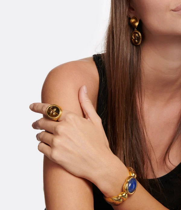 AURELIE BIDERMANN Bague Thania Oeil De Tigre 3
