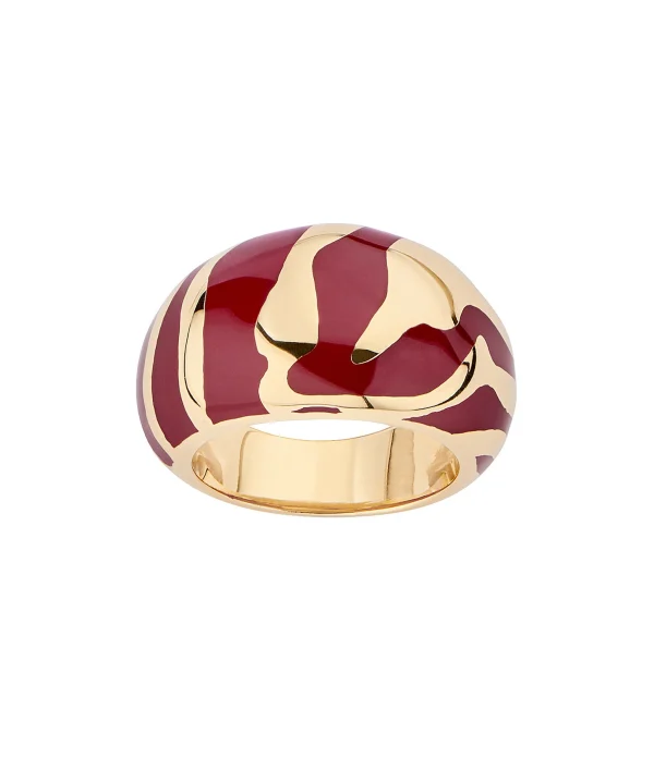 AURELIE BIDERMANN Bague Liwa River Résine Bordeaux 1