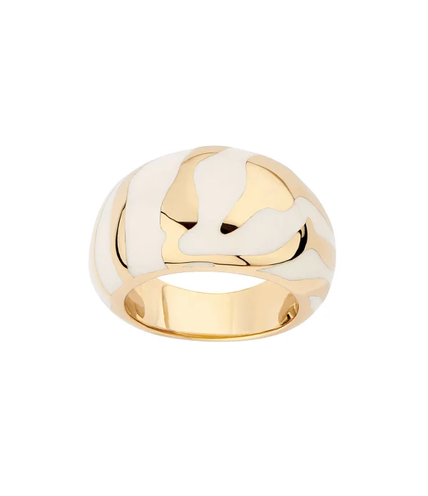 AURELIE BIDERMANN Bague Liwa River Résine Ivoire 1