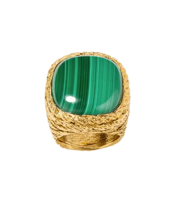 AURELIE BIDERMANN Chevalière Miki Malachite 1