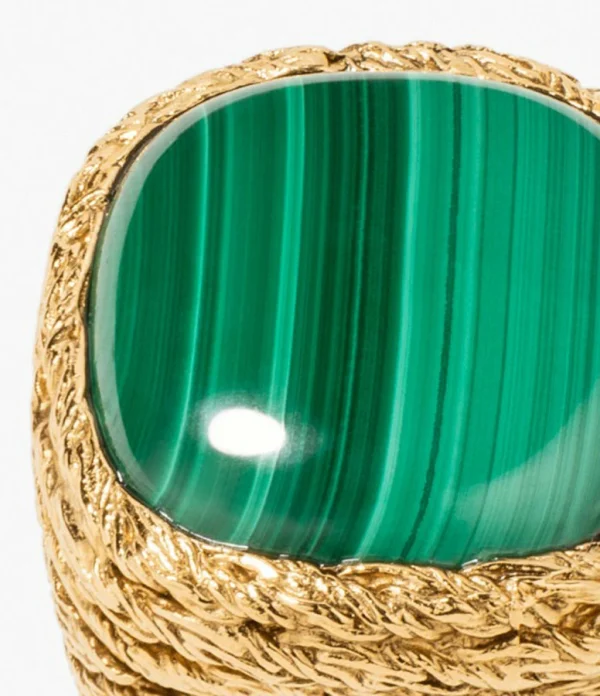 AURELIE BIDERMANN Chevalière Miki Malachite 3