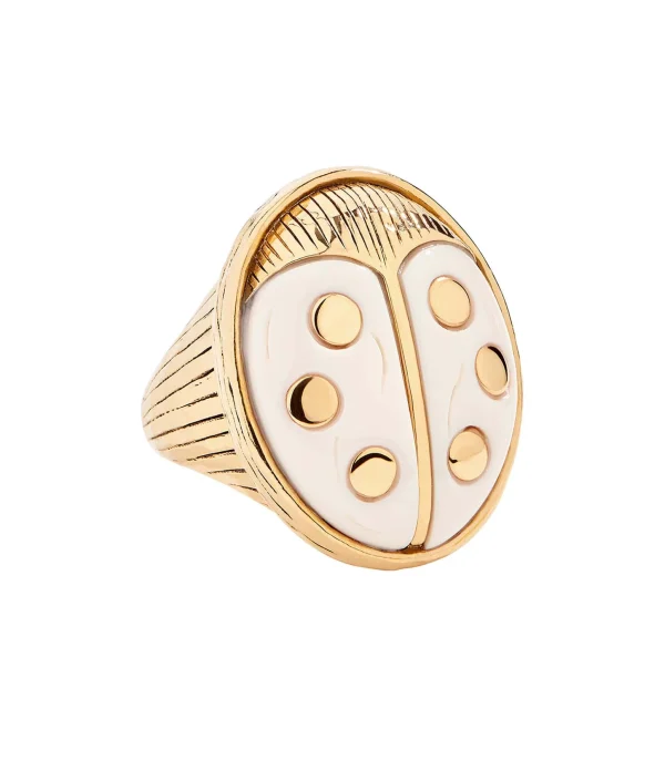 AURELIE BIDERMANN Bague Nawal Résine Ivoire 1