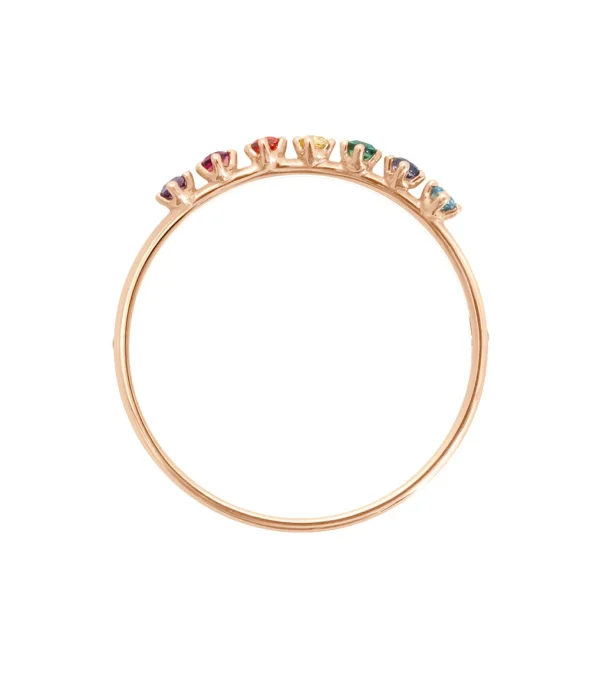 VANRYCKE Bague Stardust Rainbow Or Rose Pierres Multicolores 4