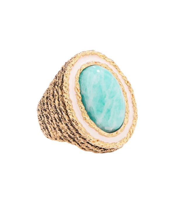 AURELIE BIDERMANN Bague Liz Turquoise 1