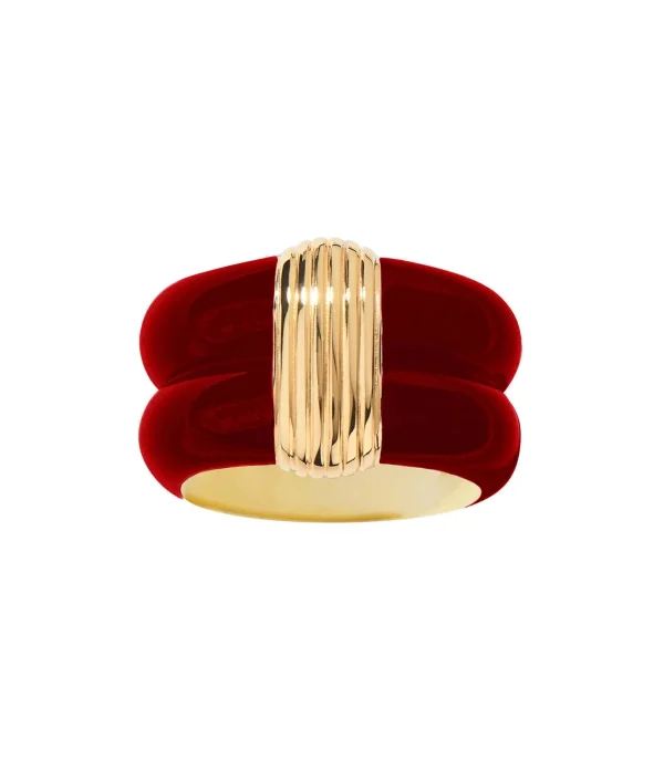 AURELIE BIDERMANN Bague Katt MM Résine Bordeaux 1