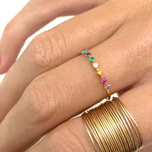 VANRYCKE Bague Stardust Rainbow Or Rose Pierres Multicolores 13