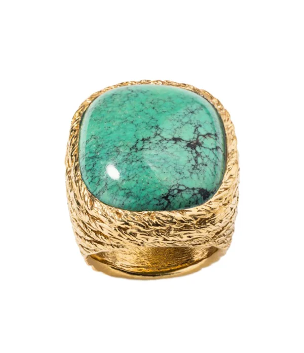 AURELIE BIDERMANN Chevalière Miki Turquoise 1