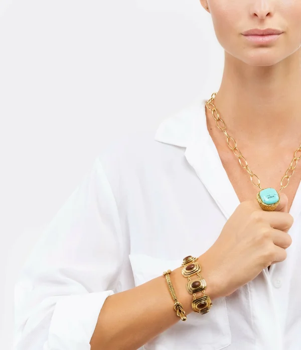 AURELIE BIDERMANN Chevalière Miki Turquoise 4
