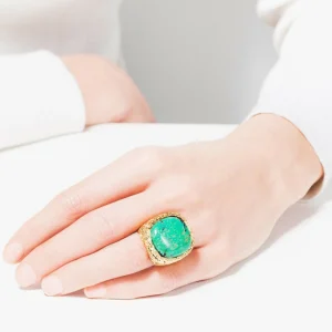 AURELIE BIDERMANN Chevalière Miki Turquoise 13